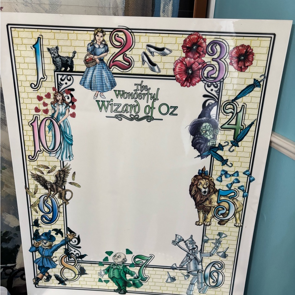 The Wonderful Wizard of Oz Poster board 23x17 bonus vintage jewelry set